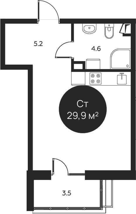Планировка 29.9 м²