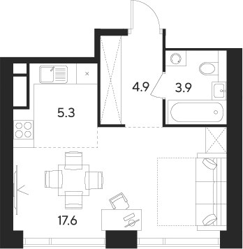 Планировка 31.7 м²