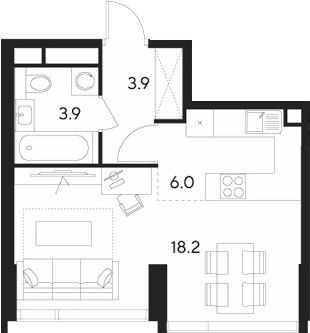 Планировка 32.0 м²