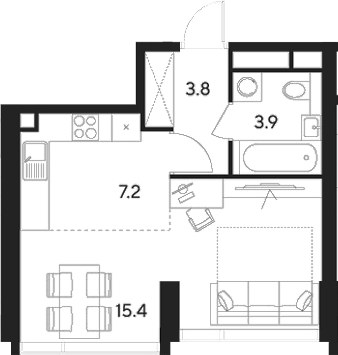 Планировка 30.3 м²