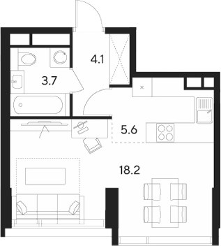 Планировка 31.6 м²