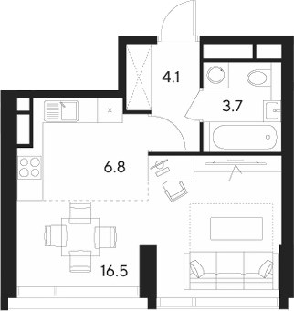Планировка 31.1 м²