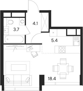 Планировка 31.6 м²