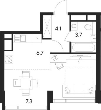 Планировка 31.8 м²