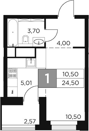 Планировка 24.5 м²