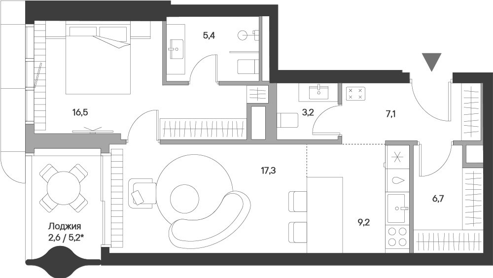 Планировка 68.0 м²