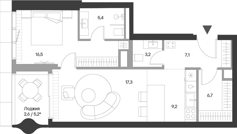 Планировка 68.0 м²