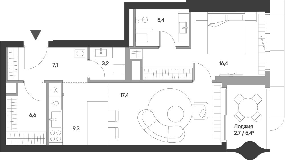 Планировка 68.1 м²