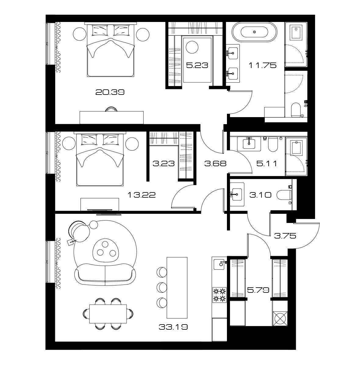 Планировка 110.4 м²