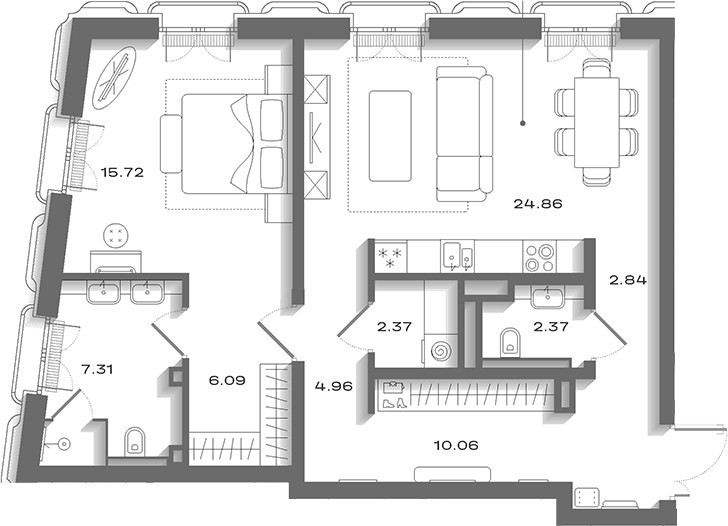 Планировка 81.57 м²