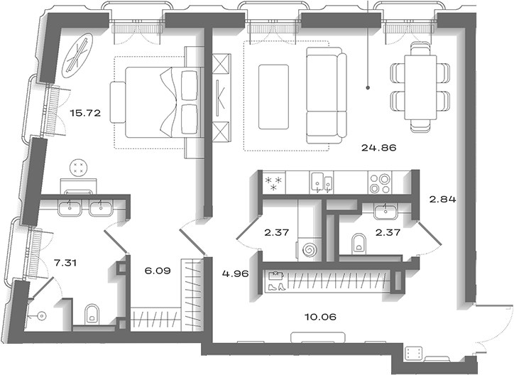 Планировка 81.26 м²