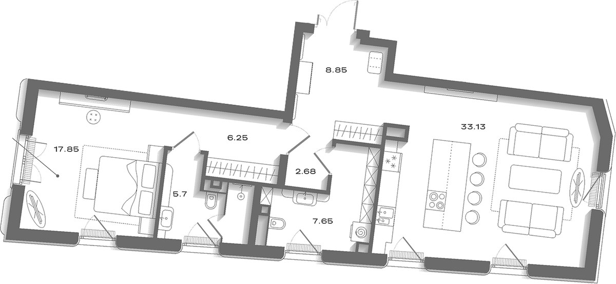 Планировка 87.65 м²