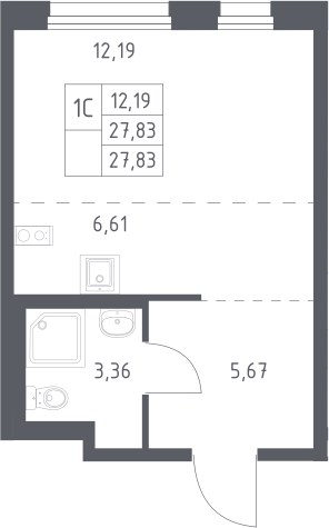 Планировка 27.83 м²