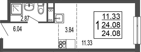 Планировка 24.08 м²