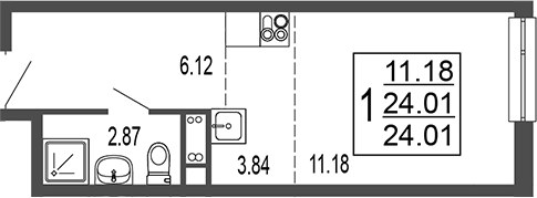 Планировка 24.5 м²
