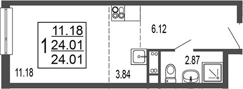 Планировка 24.6 м²