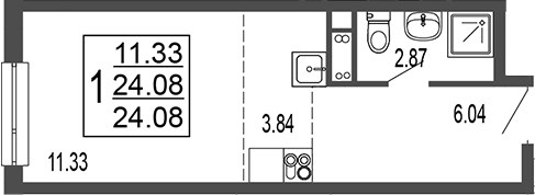 Планировка 24.6 м²