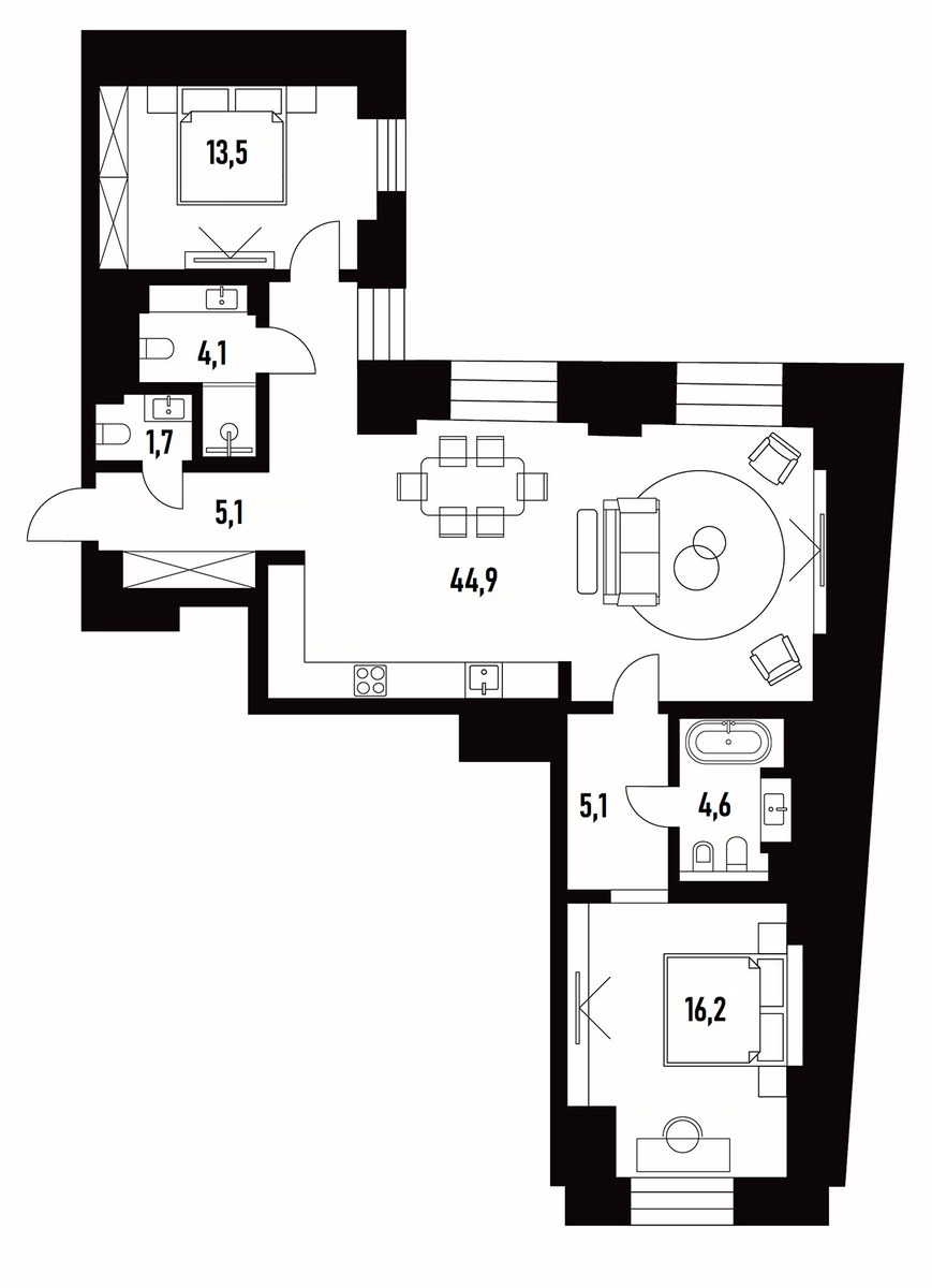Планировка 95.2 м²