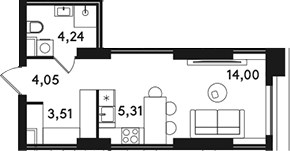 Планировка 31.11 м²
