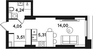 Планировка 31.11 м²