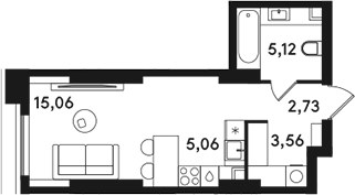 Планировка 31.53 м²