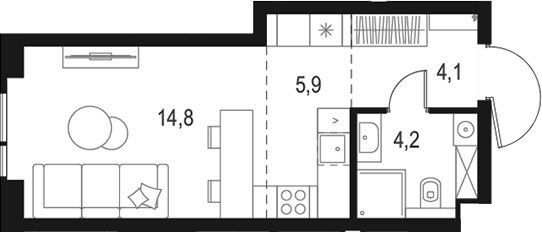Планировка 29.0 м²