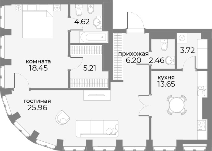 Планировка 83.6 м²