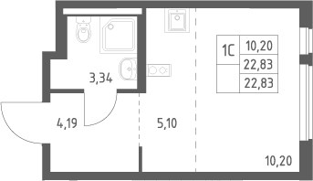 Планировка 22.83 м²