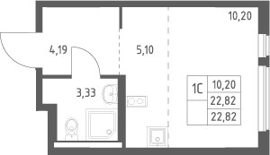 Планировка 22.82 м²