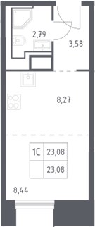 Планировка 23.08 м²