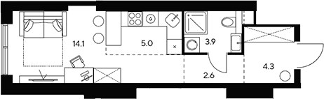 Планировка 29.9 м²