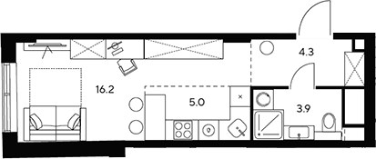 Планировка 29.4 м²