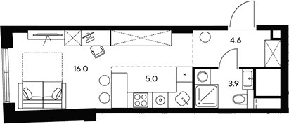 Планировка 29.5 м²
