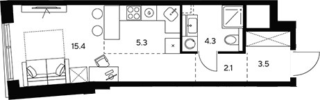 Планировка 30.6 м²