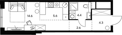 Планировка 31.5 м²