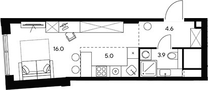 Планировка 29.5 м²