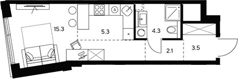 Планировка 30.5 м²