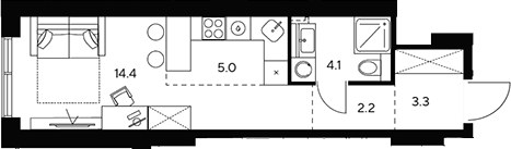 Планировка 29.0 м²