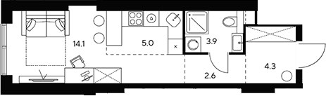 Планировка 29.9 м²