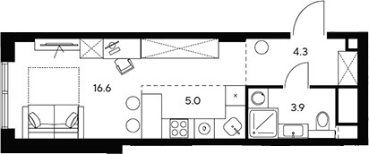 Планировка 29.8 м²