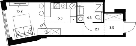 Планировка 30.4 м²