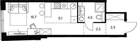 Планировка 30.8 м²