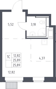 Планировка 25.89 м²