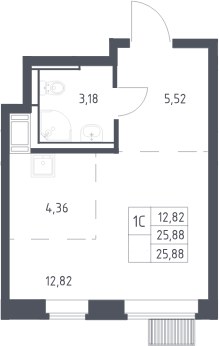 Планировка 25.88 м²