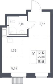 Планировка 25.88 м²