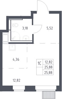 Планировка 25.88 м²