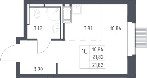 Планировка 21.82 м²