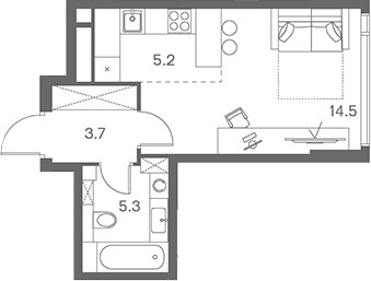 Планировка 28.7 м²
