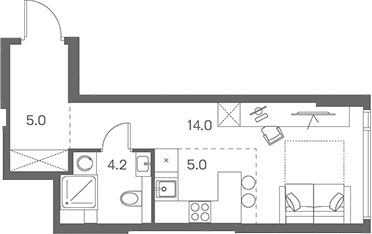Планировка 28.2 м²