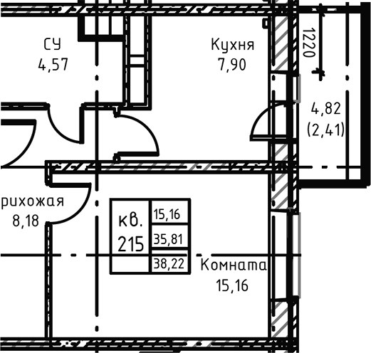 Планировка 40.2 м²